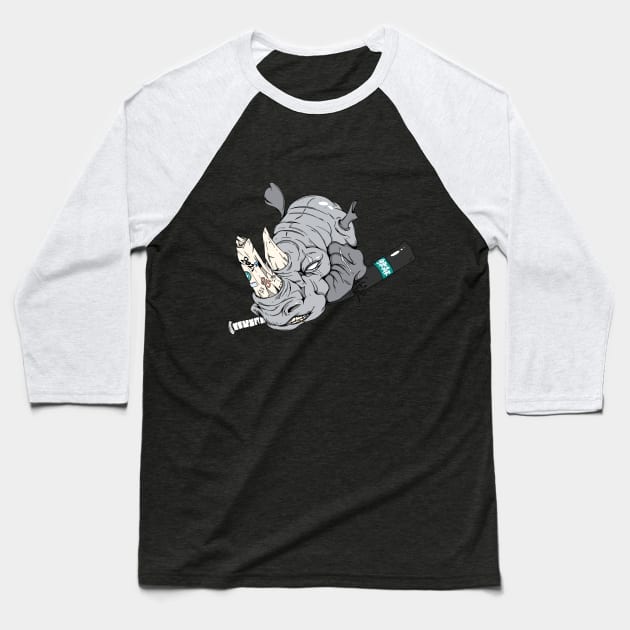 White Rhino Baseball T-Shirt by K2Gproject